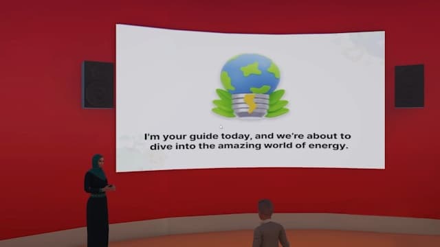 The AI guide introducing a lesson to a learner in real time